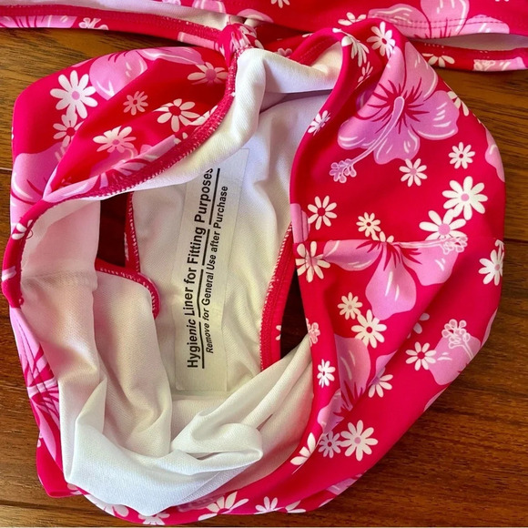 Art Class Girls' Simply Hibiscus One Piece Swimsuit Pink L (10/12) NWT - Picture 6 of 8